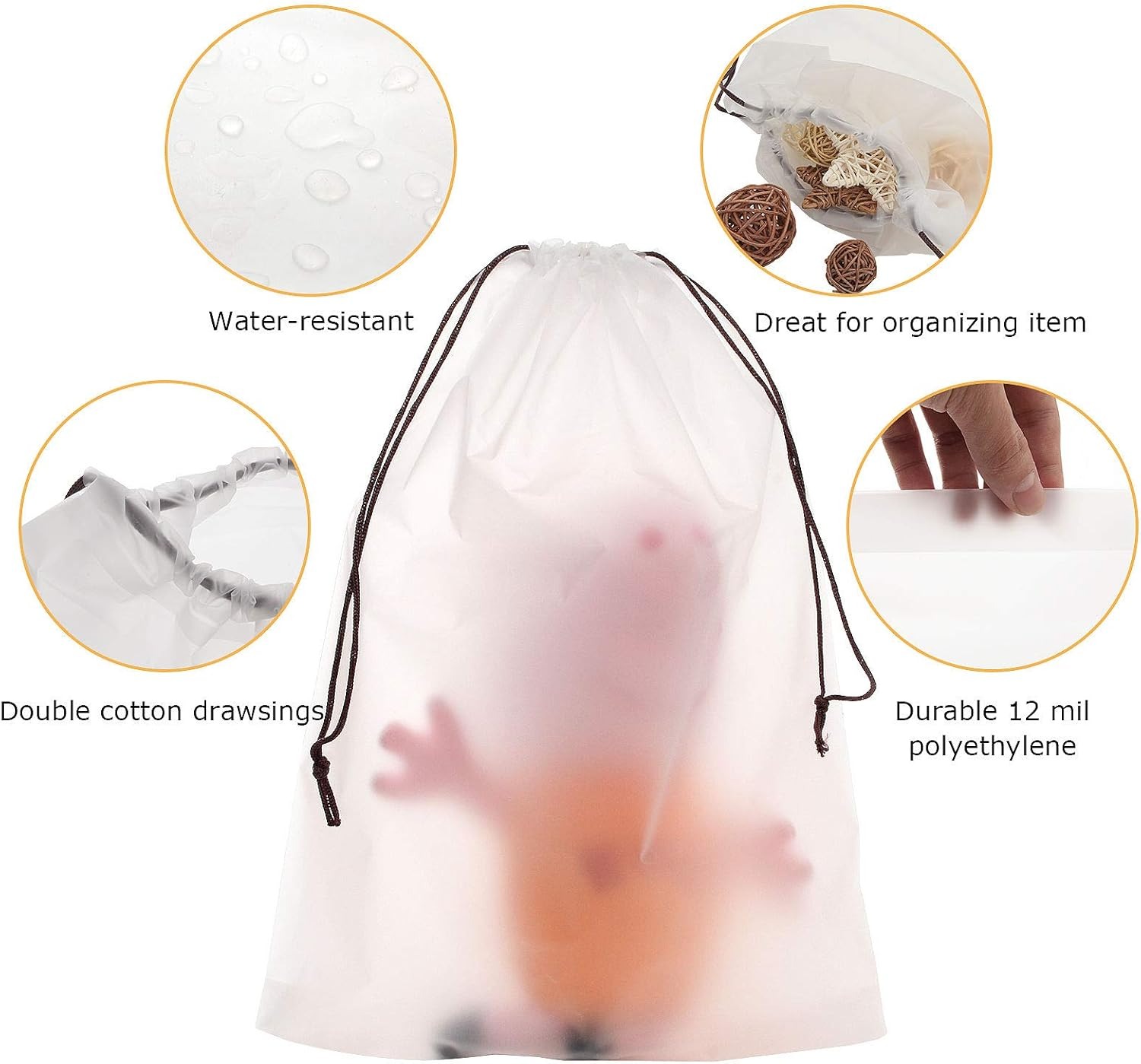 Women'S Vanity Accessories - 10 Pcs Shoe Bags For Travel