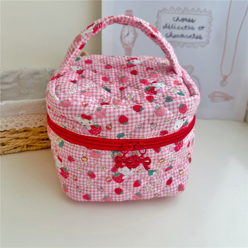 Women'S Vanity Accessories - Hello Kitty Cartoon Printed Quilted Makeup