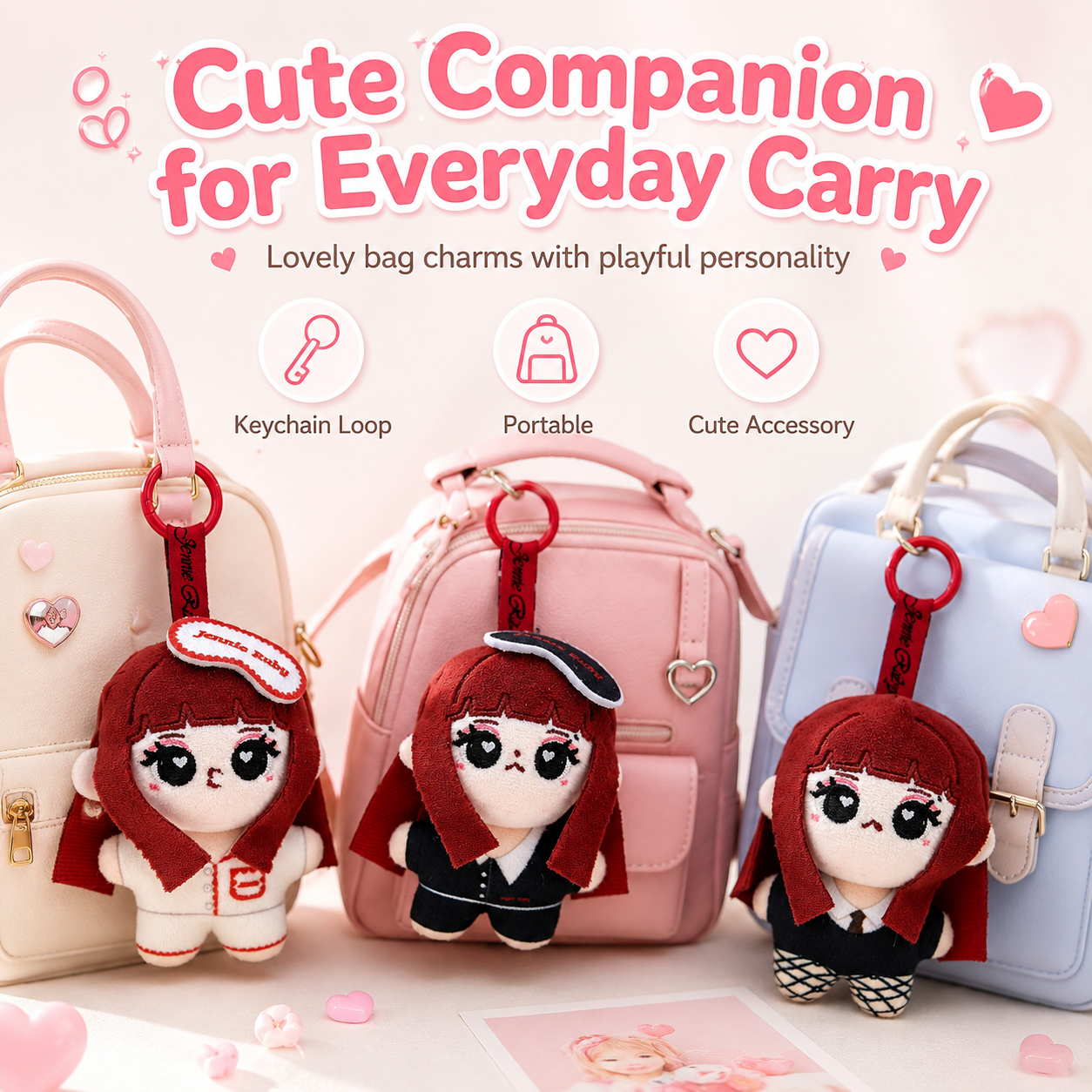 Cute Jennie Ruby Plush Keychai - Women'S Keychain Accessories recensie en prijs