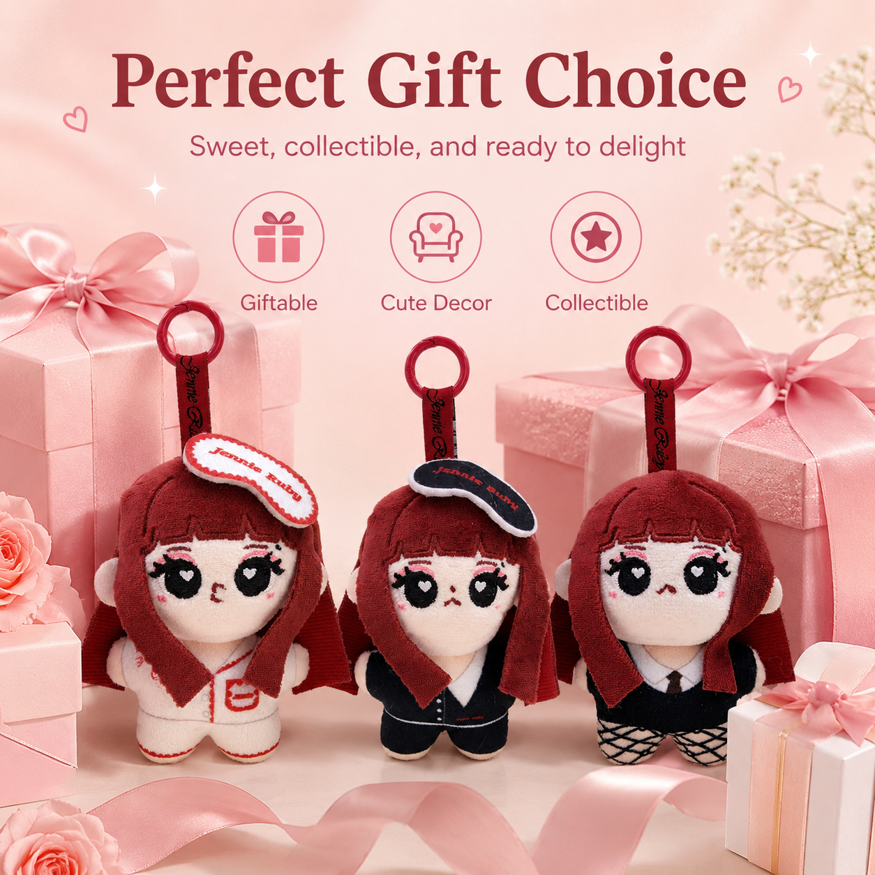 Cute Jennie Ruby Plush Keychai - Women'S Keychain Accessories recensie en prijs